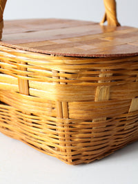 vintage woven picnic basket