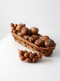 vintage French country wicker bread basket