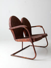 mid century double seat motel chair bench