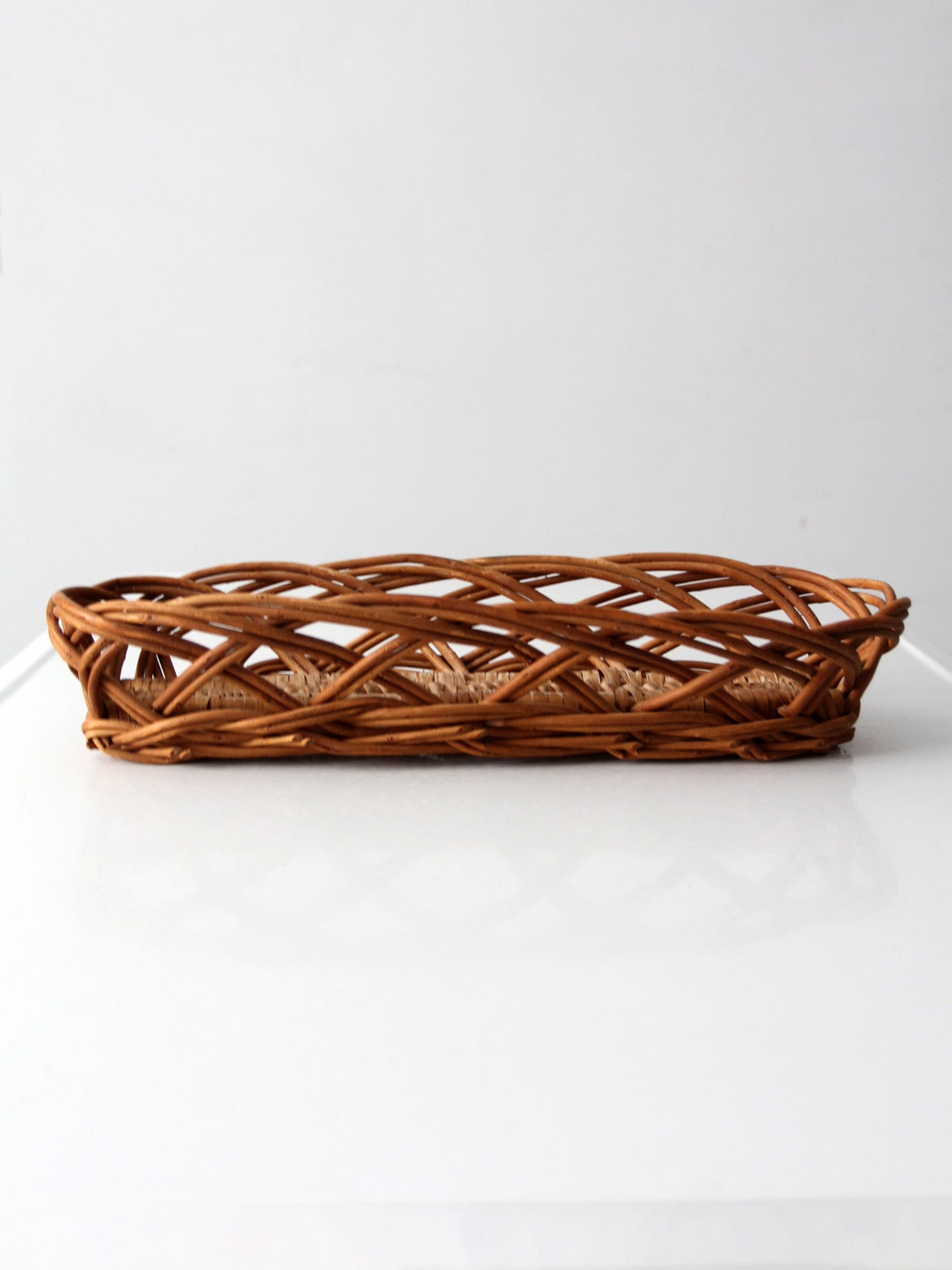 vintage French country wicker bread basket