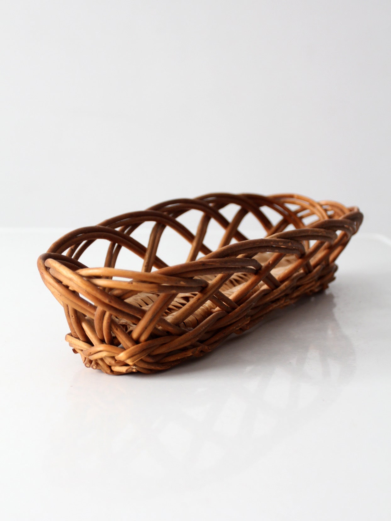 vintage French country wicker bread basket