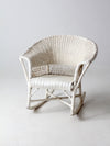 antique white wicker rocking  chair
