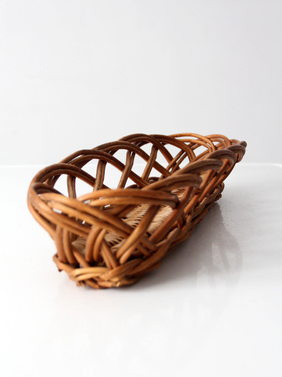 vintage French country wicker bread basket