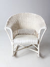 antique white wicker rocking  chair