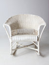 antique white wicker rocking  chair