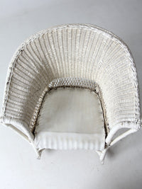 antique white wicker rocking  chair