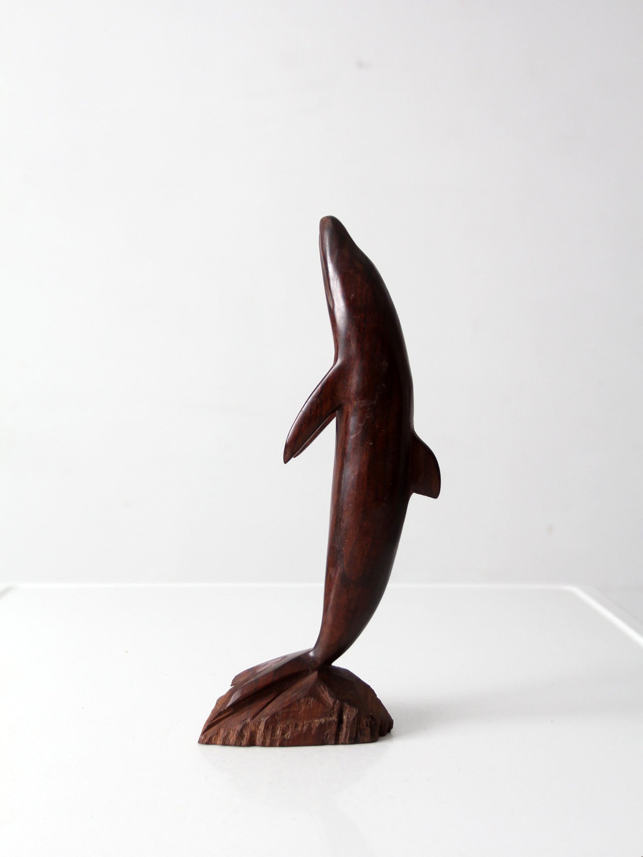 mid-century ironwood dolphin sculpture