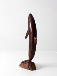 mid-century ironwood dolphin sculpture