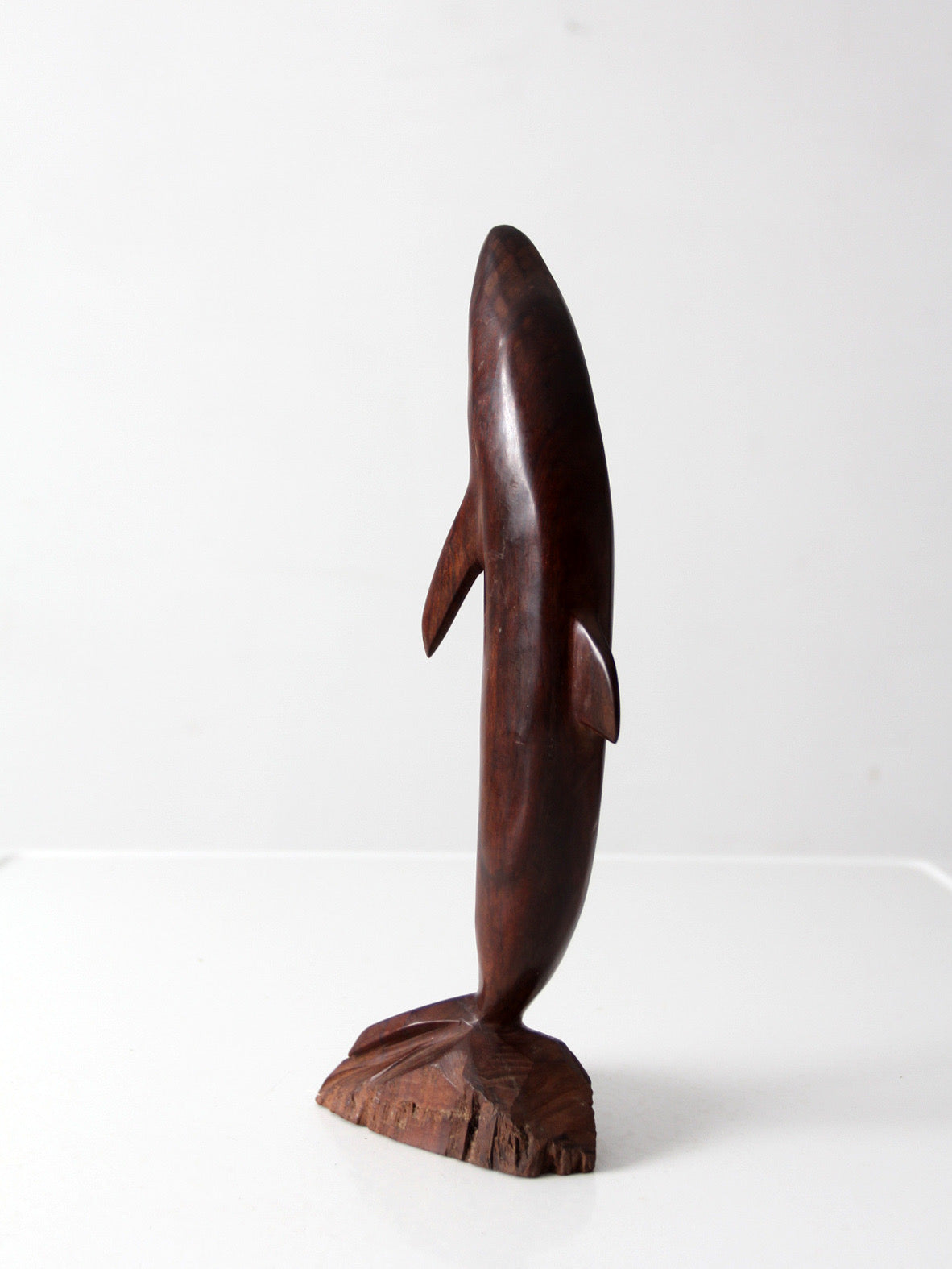 mid-century ironwood dolphin sculpture