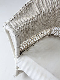 antique white wicker rocking  chair