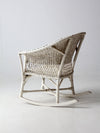 antique white wicker rocking  chair