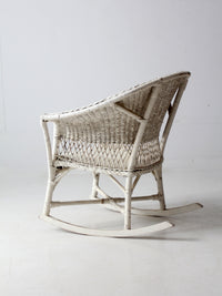 antique white wicker rocking  chair