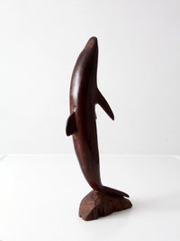 mid-century ironwood dolphin sculpture