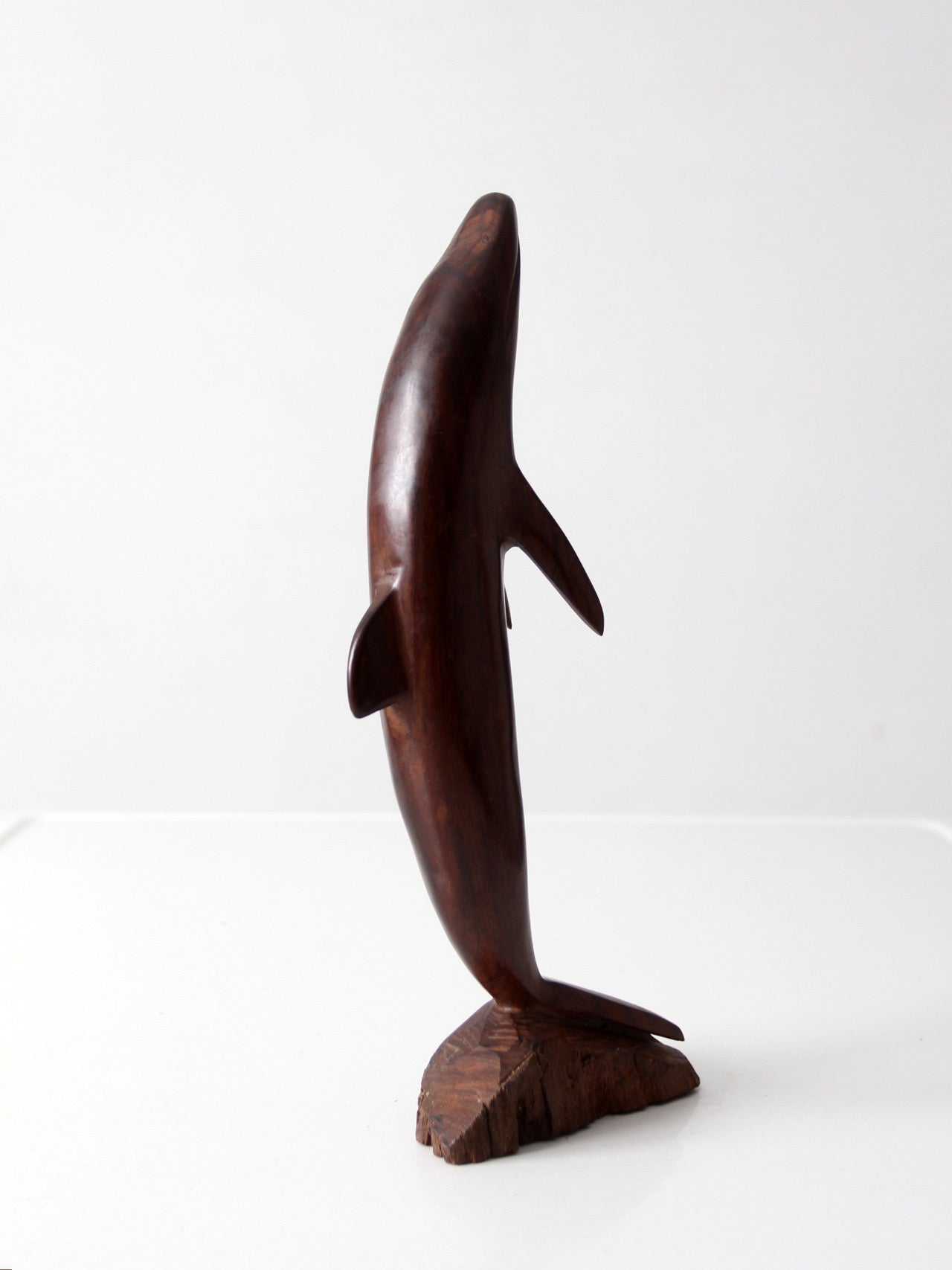 mid-century ironwood dolphin sculpture