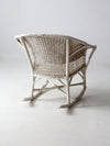 antique white wicker rocking  chair
