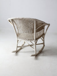 antique white wicker rocking  chair