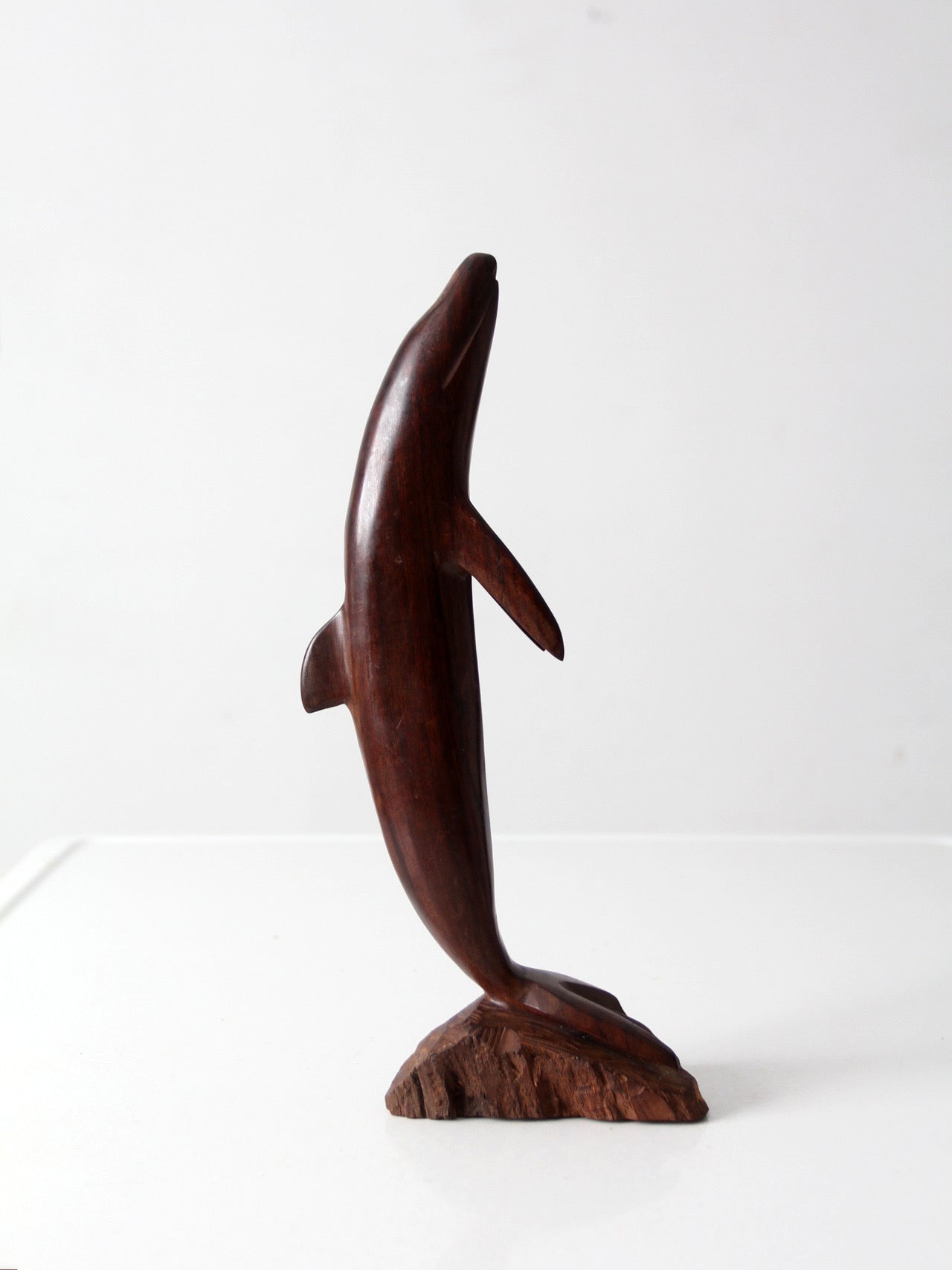 mid-century ironwood dolphin sculpture