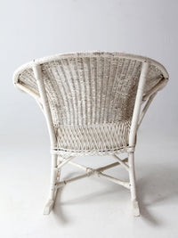 antique white wicker rocking  chair