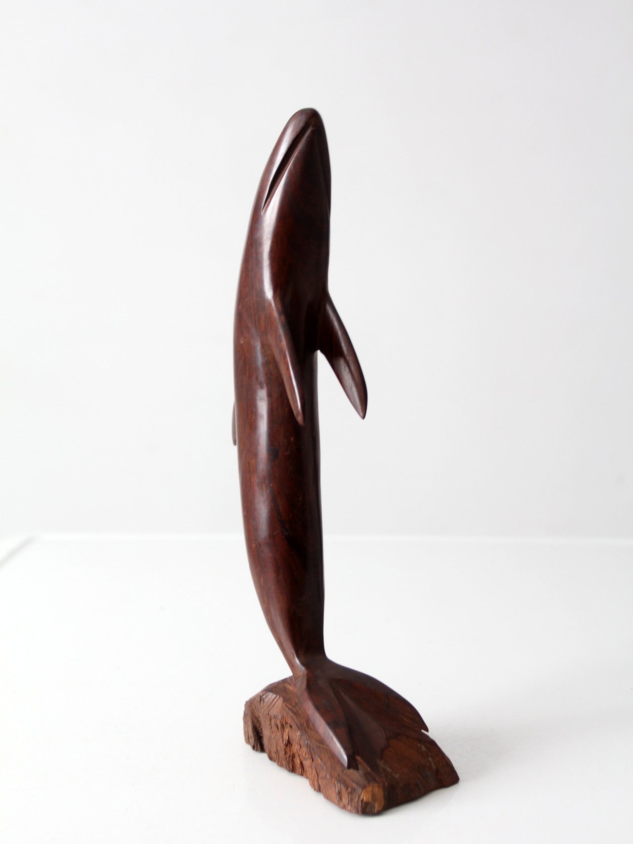 mid-century ironwood dolphin sculpture
