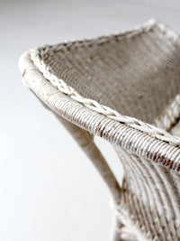 antique white wicker rocking  chair