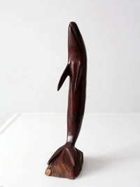mid-century ironwood dolphin sculpture