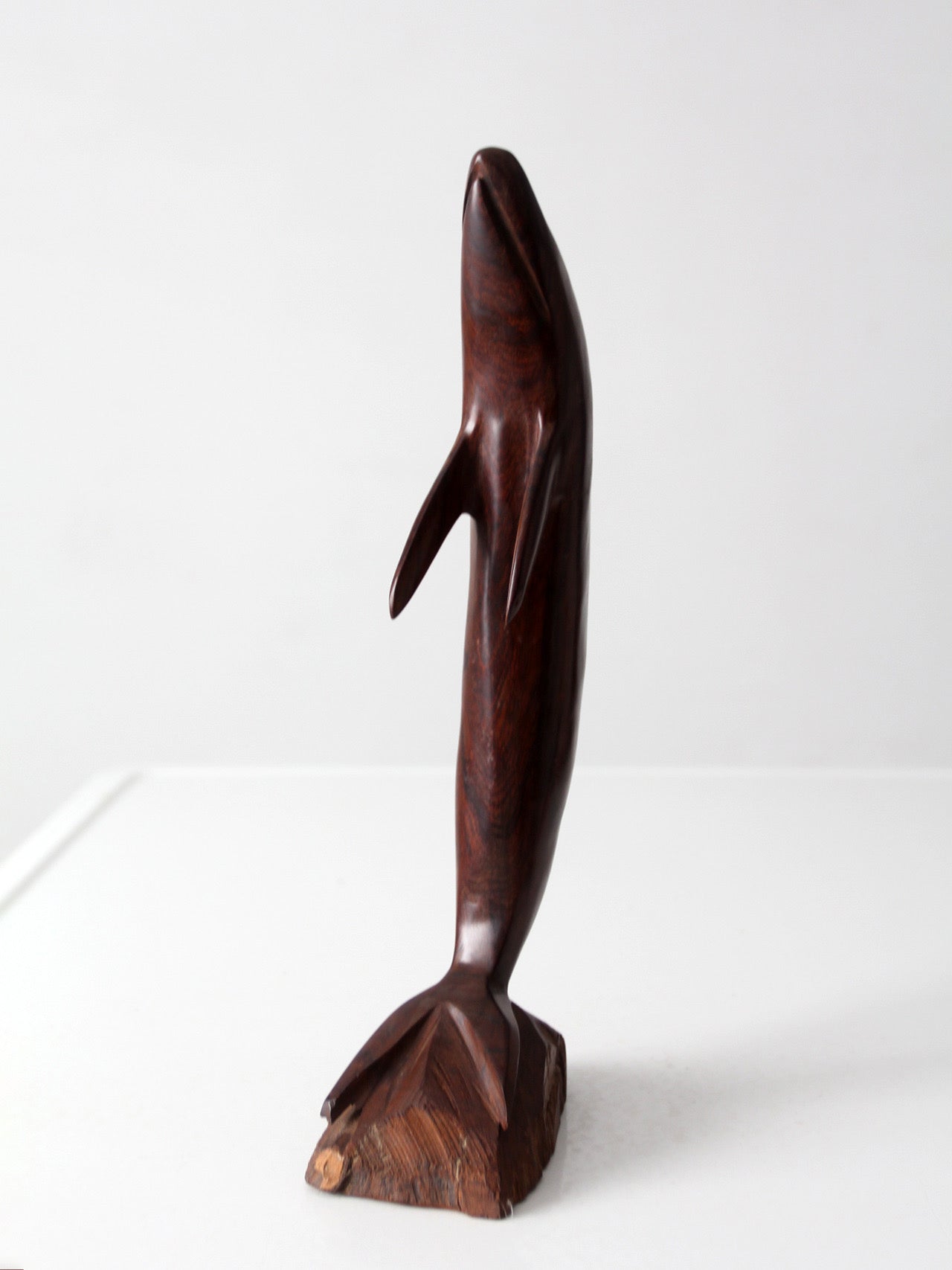 mid-century ironwood dolphin sculpture