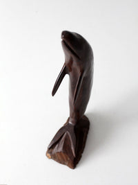 mid-century ironwood dolphin sculpture