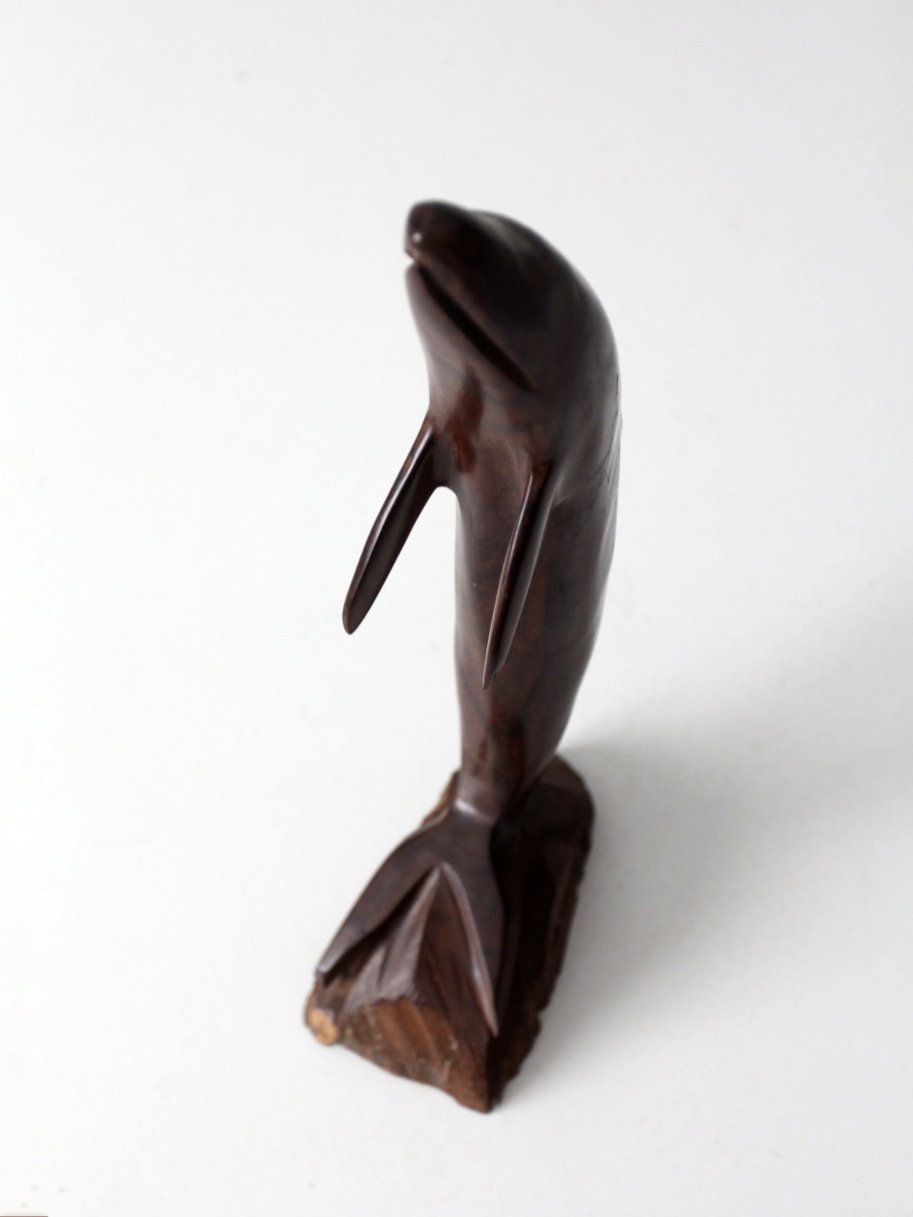 mid-century ironwood dolphin sculpture