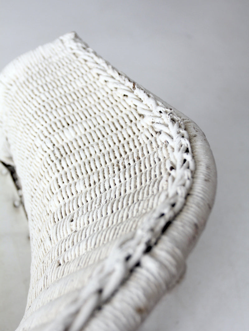 antique white wicker rocking  chair