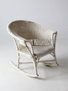 antique white wicker rocking  chair