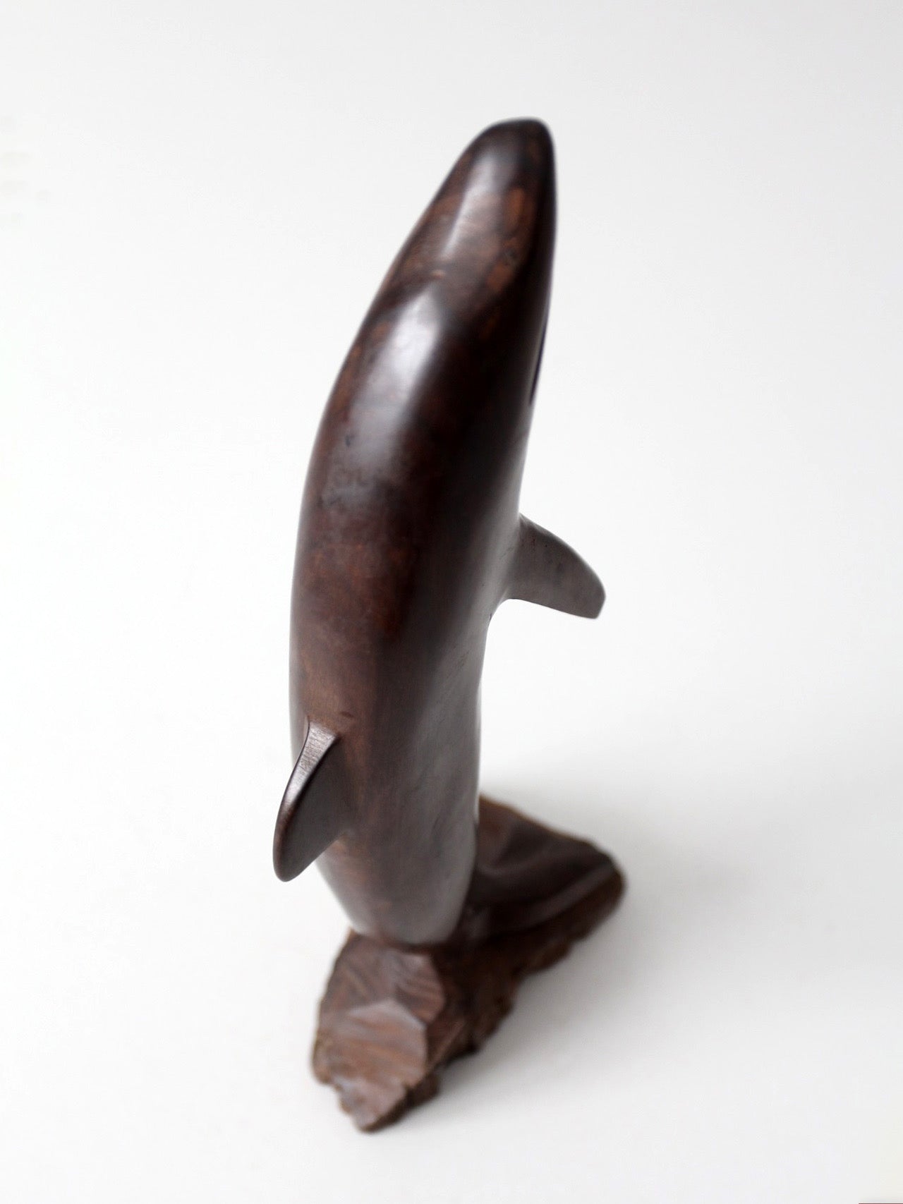 mid-century ironwood dolphin sculpture