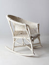 antique white wicker rocking  chair