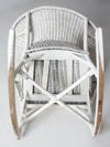 antique white wicker rocking  chair