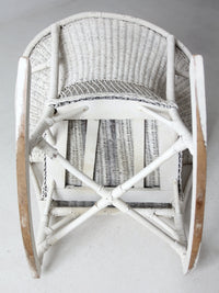 antique white wicker rocking  chair