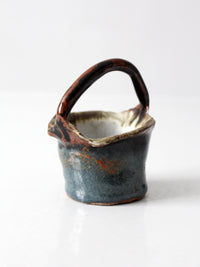vintage handmade studio pottery basket