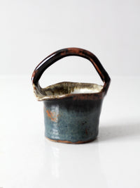 vintage handmade studio pottery basket