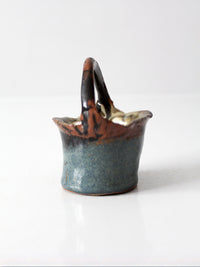 vintage handmade studio pottery basket
