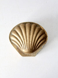 mid-century brass seashell shaped box