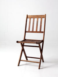 vintage wood slat folding chair