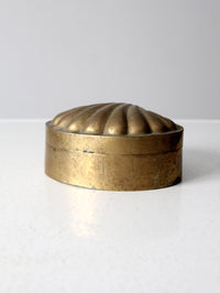 mid-century brass seashell shaped box