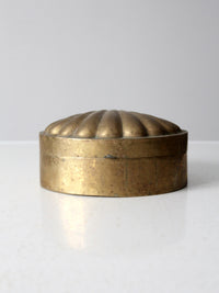 mid-century brass seashell shaped box