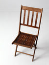 vintage wood slat folding chair