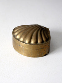 mid-century brass seashell shaped box
