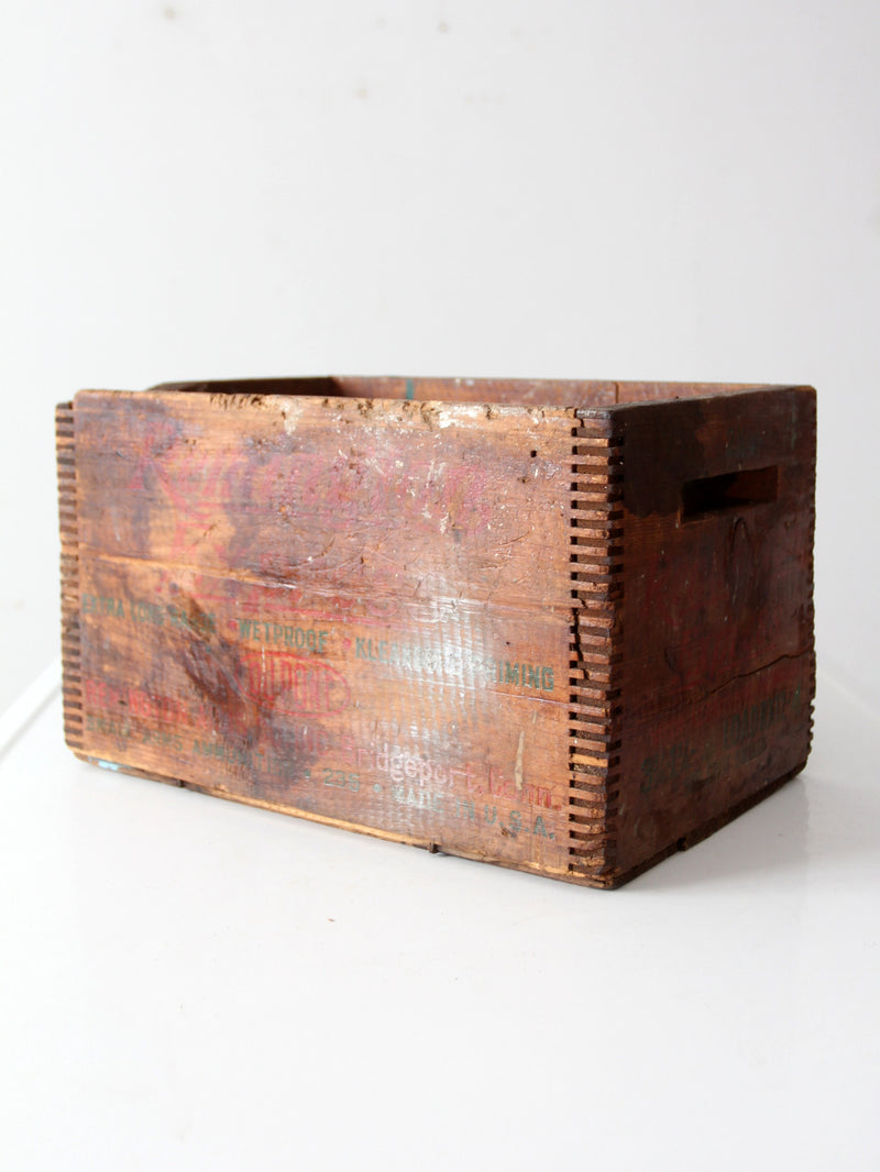 antique Remington Arms wooden ammunition crate