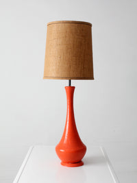 mid-century orange ceramic table lamp