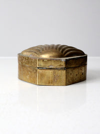 mid-century brass seashell shaped box