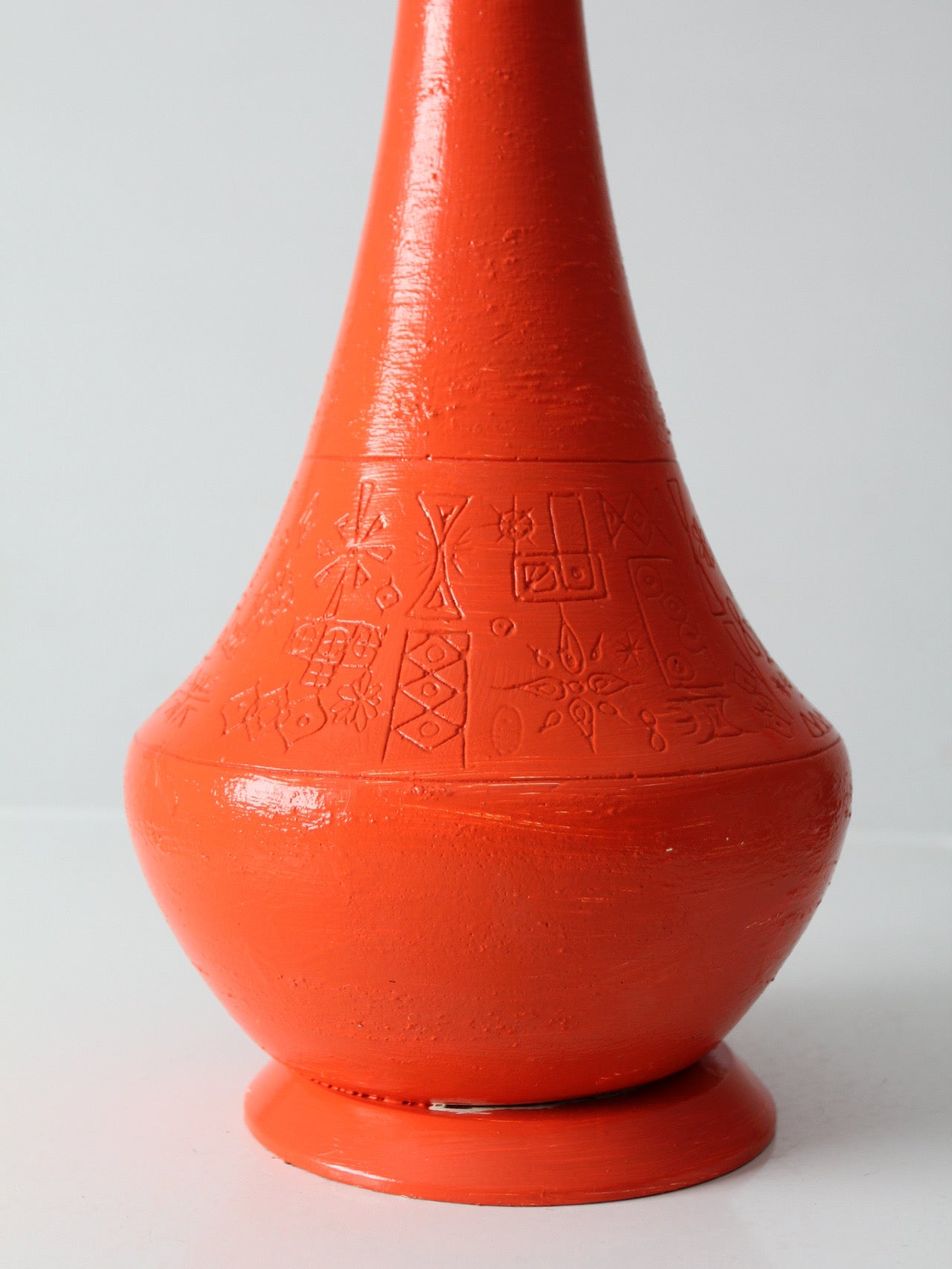 mid-century orange ceramic table lamp