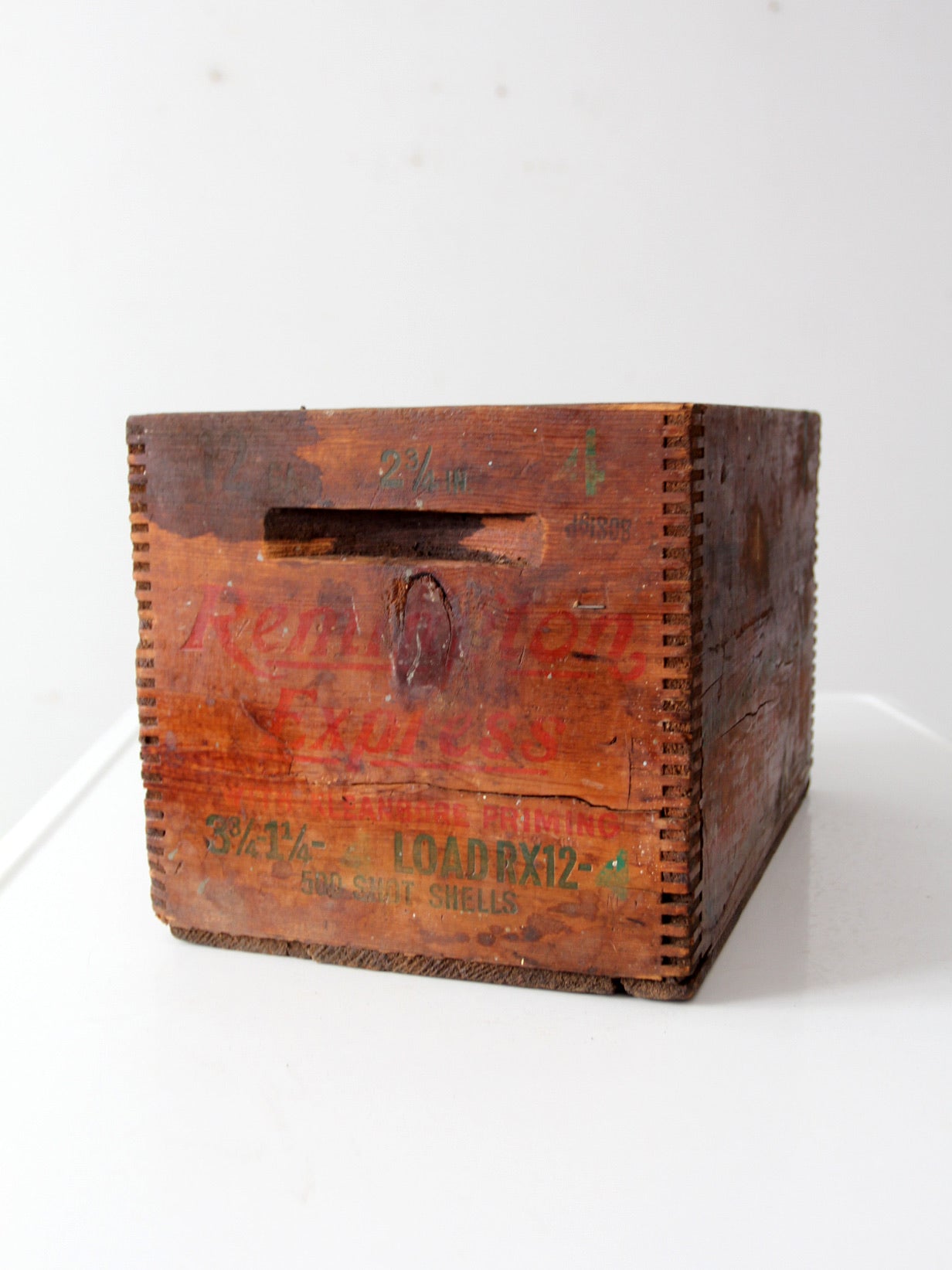 antique Remington Arms wooden ammunition crate