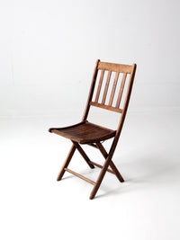 vintage wood slat folding chair