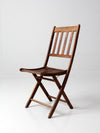 vintage wood slat folding chair